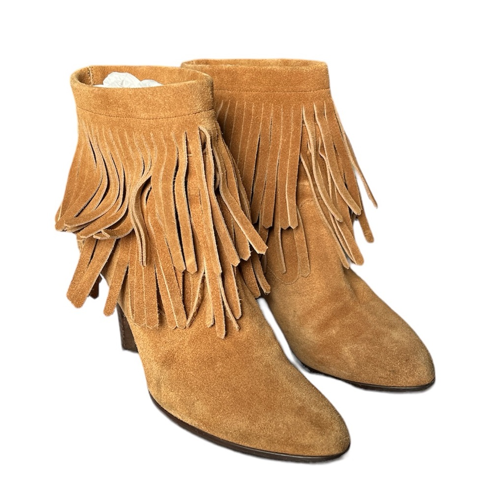 Meda genuine leather fringe western boots size 7US